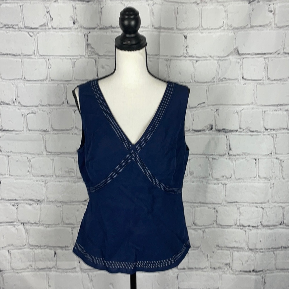 NWOT Carole Little Linen Blend Top Sz 14